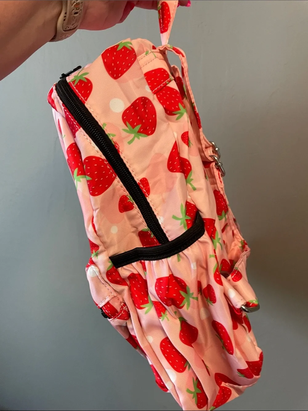 Kids Strawberry Print Pink Backpack - NWOT